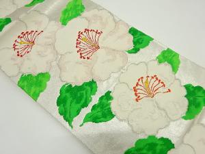 アンティーク　草花模様織り出し袋帯（着用可）
